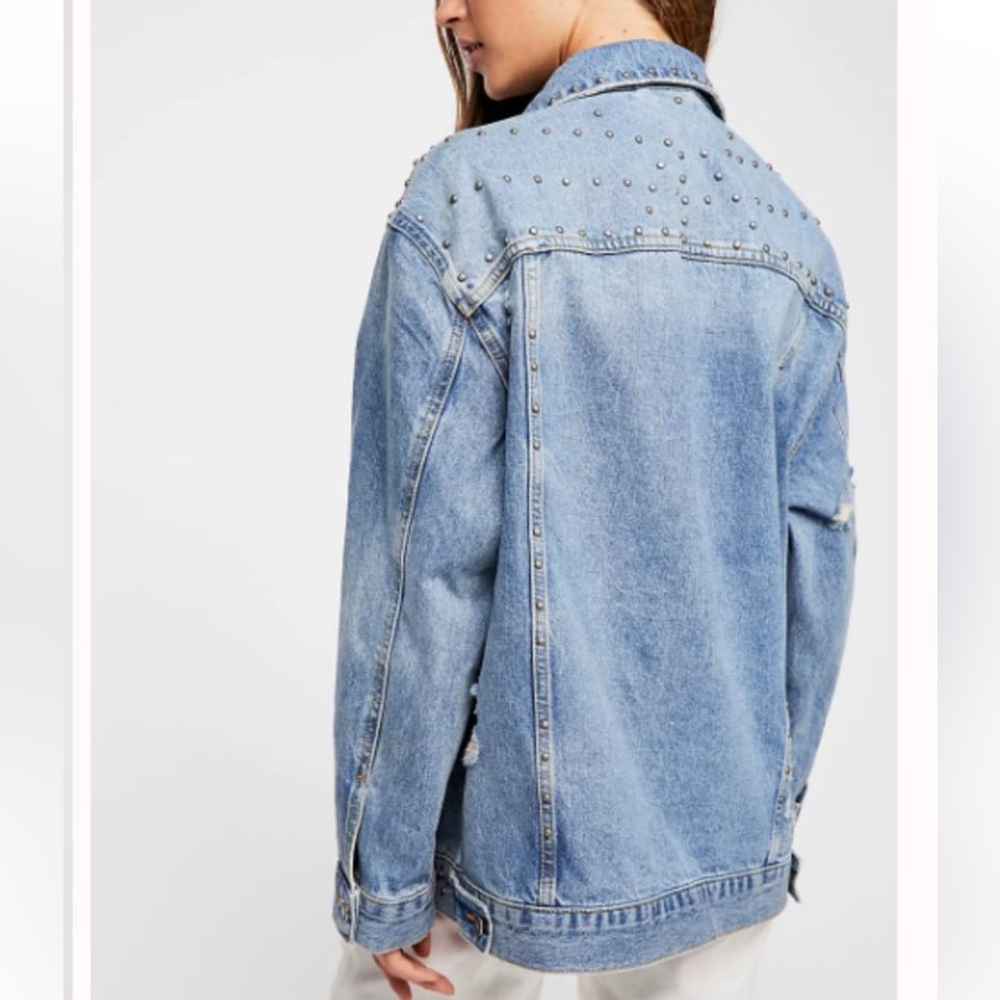 Free People Studded Denim Jacket - Picture 2 of 12